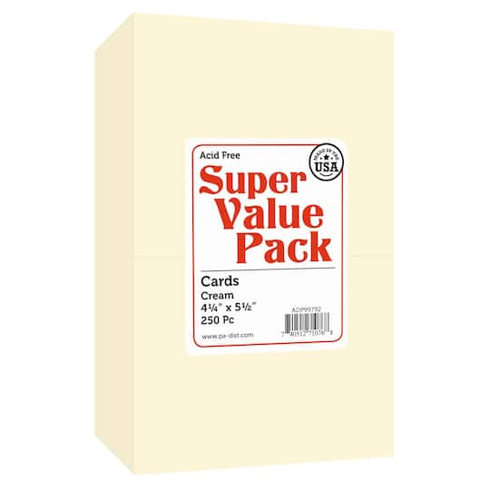 PA Paper&#x2122; Accents Super Value Pack Cards, 4.25&#x22; x 5.5&#x22;